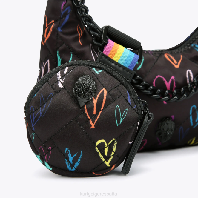 Kurt Geiger mujer Bandolera pequeña de material reciclado London 2LPR279 | bolsas negro otro